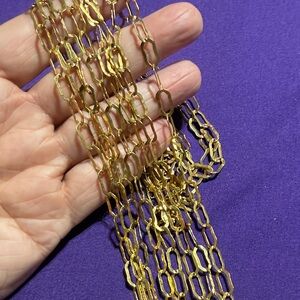 Elegant B Italy Gold Plated Chain Necklace 108"  (3)